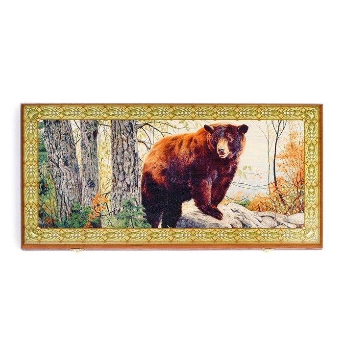 Нарды деревянные большие, с шашками Нарды деревянные большие, с шашками "Медведь", настольная игра, 60 х 60 см