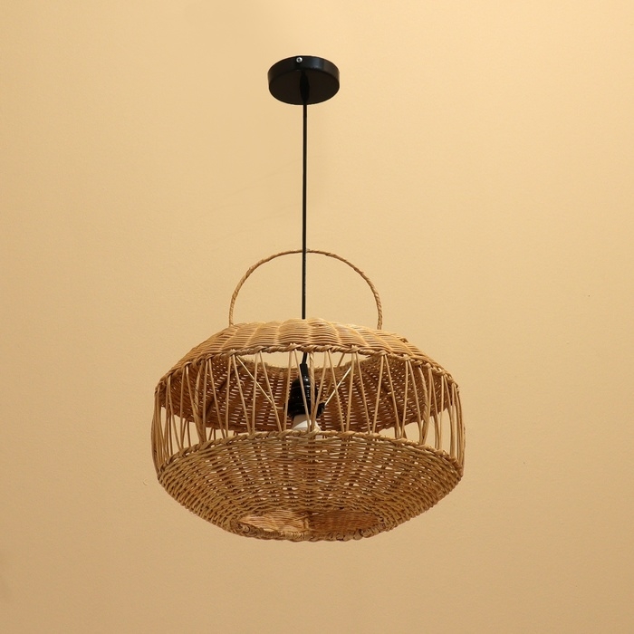 Светильник потолочный из ротанга Светильник потолочный из ротанга "Жемчужина" 1х120Вт, Е27, 40х40х25 см