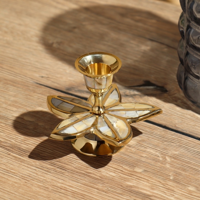 Подсвечник Подсвечник "Пятилистник" 8 см, латунь