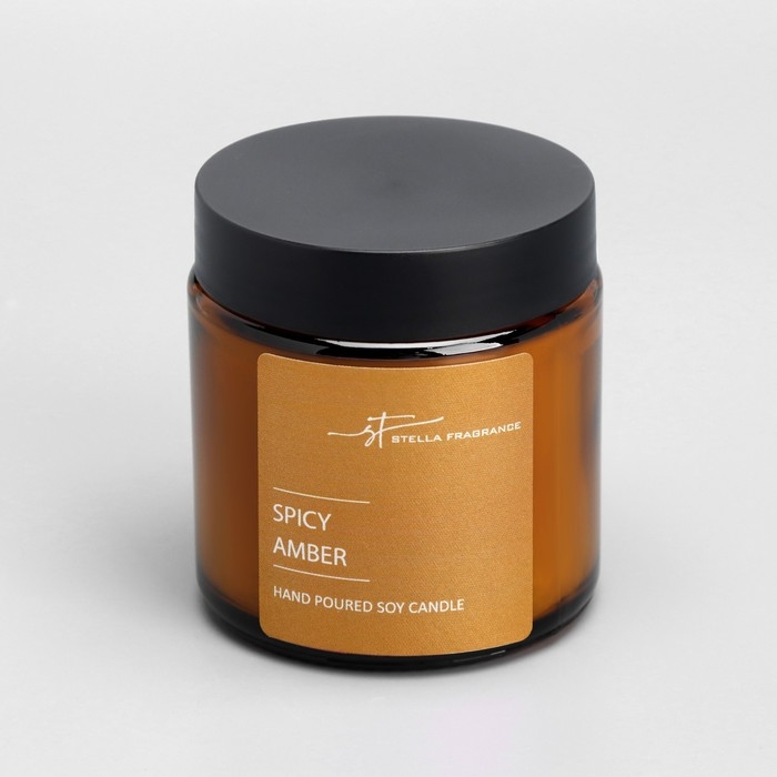 Свеча ароматическая в банке  Свеча ароматическая в банке "ST Spicy Amber", 90 г