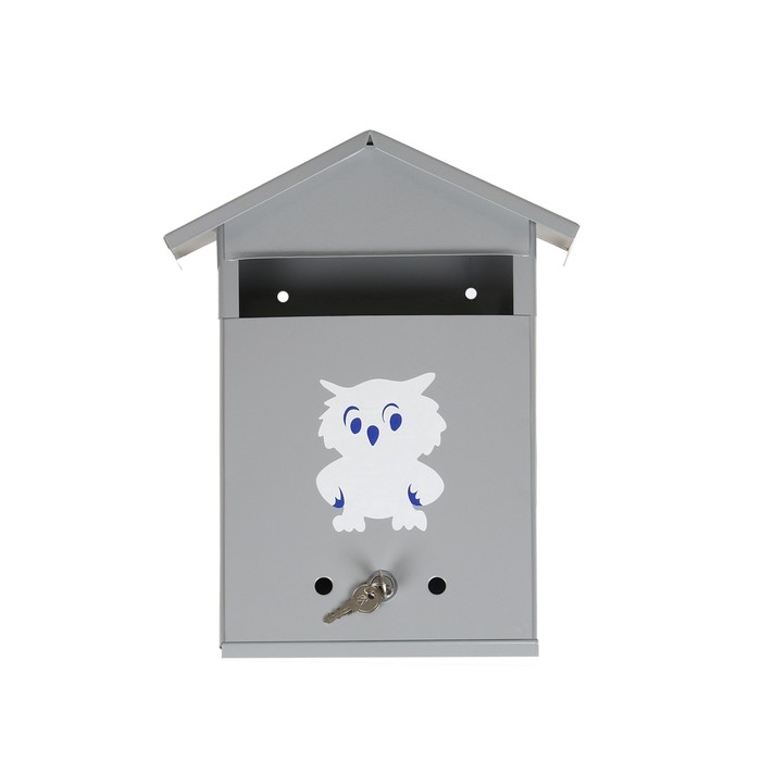 Ящик почтовый с замком, вертикальный, «Домик», серый
