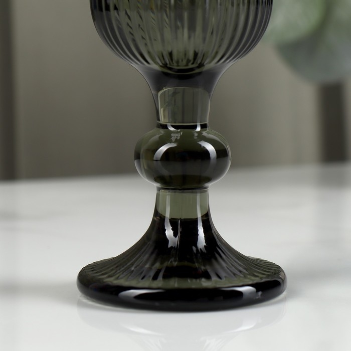 Бокал для шампанского стеклянный Magistro «Грани», 150 мл, 5,5×18,5 см, цвет графит Бокал для шампанского стеклянный Magistro «Грани», 150 мл, 5,5×18,5 см, цвет графит