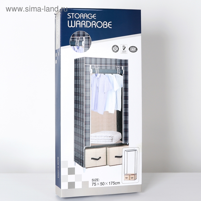 Шкаф для одежды и обуви, 73×49×176 см, 2 ящика, цвет МИКС Шкаф для одежды и обуви, 73×49×176 см, 2 ящика, цвет МИКС