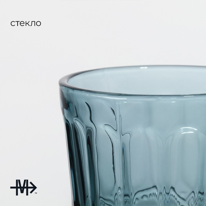 Стакан стеклянный Magistro «Ла-Манш», 220 мл, цвет синий Стакан стеклянный Magistro «Ла-Манш», 220 мл, цвет синий