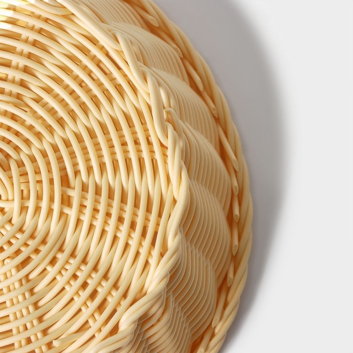 Корзинка для подачи Доляна &laquo;Ваниль&raquo;, 21&times;21&times;6,5 см, цвет молочный