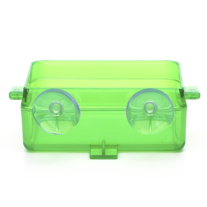 Кормушка NomoyPet для террариума на присосках, 10 х 4 х 7,5 см, зелёная