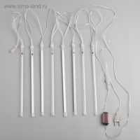 Гирлянда «Сосульки» 2.5 × 0.3 м, IP65, прозрачная нить, 192 LED, свечение синее с эффектом стекания, 12 В