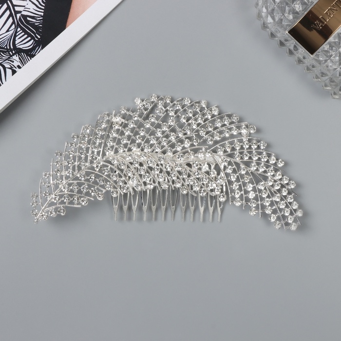 Гребень для волос Гребень для волос "Розмари" веточка, 15х7 см, серебро