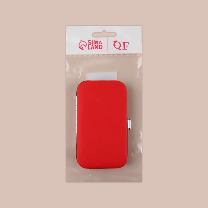 Набор маникюрный, 6 предметов, в футляре, цвет красный Набор маникюрный, 6 предметов, в футляре, цвет красный