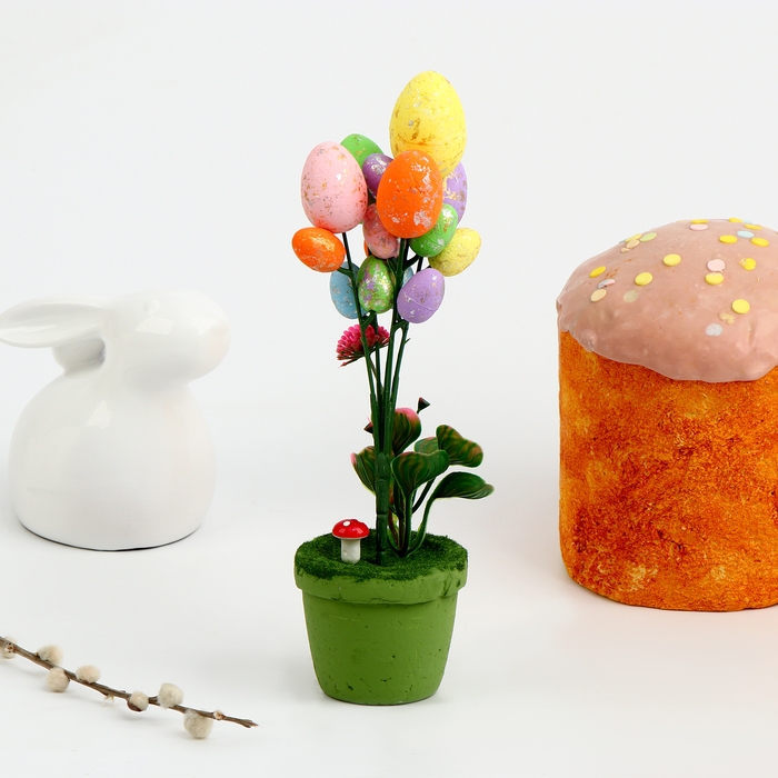 Декор пасхальный &laquo;Яйца в горшочке&raquo; 8 &times; 8 &times; 28 см