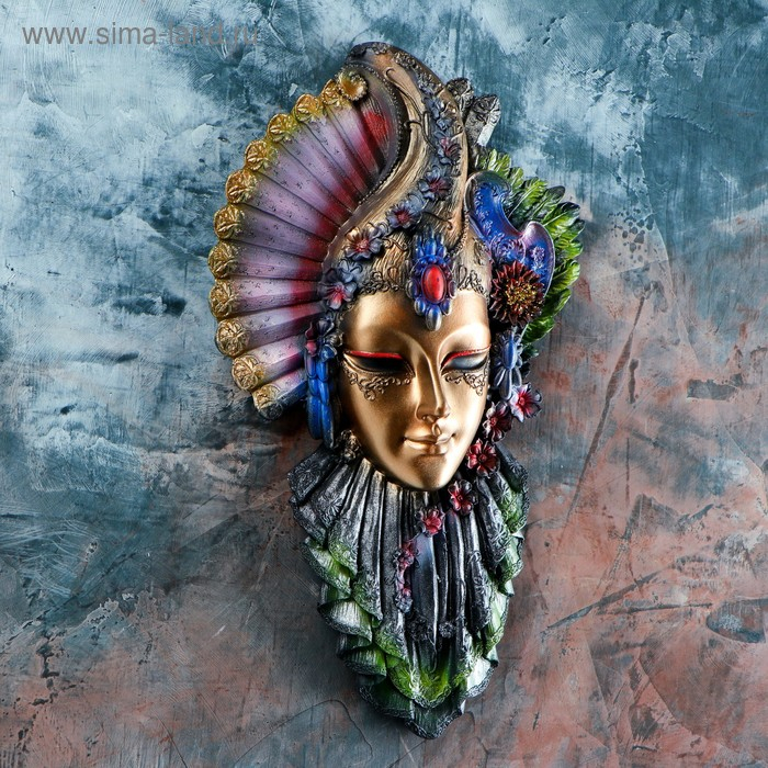 Венецианская маска Венецианская маска "Рубин" золото, 32см МИКС