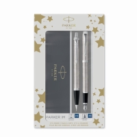 Набор Parker IM STAINLESS STEAL CT: ручка шарик 1.0мм + ручка пер 1.0мм, подар/уп 2183058