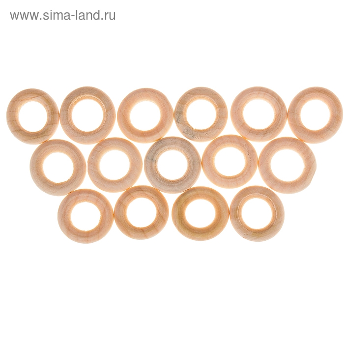Кольца деревянные d=20 мм (набор 15 шт) без покрытия Кольца деревянные d=20 мм (набор 15 шт) без покрытия