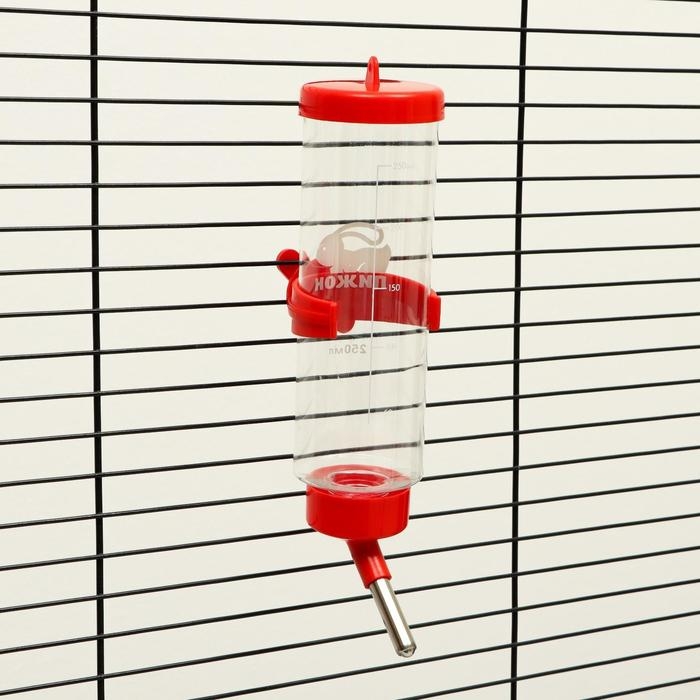 Поилка для грызунов Поилка для грызунов "Пижон", 250 мл, красная