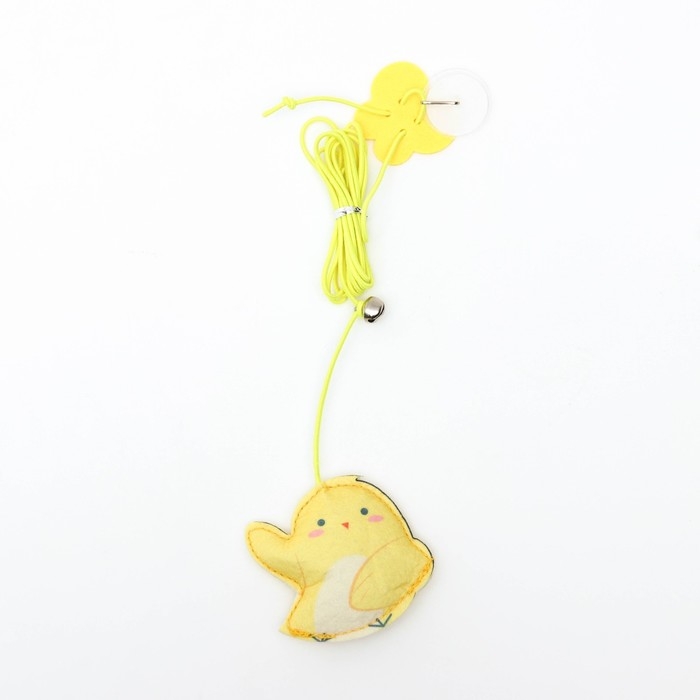 Дразнилка для кошек на креплении с бубенчиком  Дразнилка для кошек на креплении с бубенчиком "Птичка" с кошачьей мятой