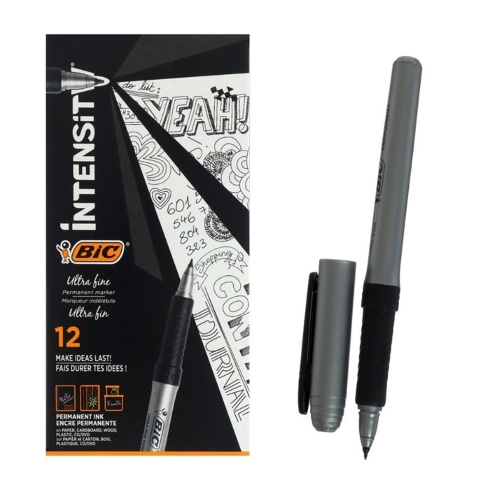 Перманентный маркер универсальный 0.8мм BIC Marking Ultra Fine, тонкое письмо, резиновый клип, чёрный Перманентный маркер универсальный 0.8мм BIC Marking Ultra Fine, тонкое письмо, резиновый клип, чёрный