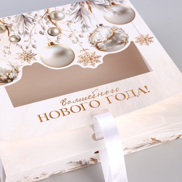 Коробка новогодняя складная «Роскошь» 20 х18 х 5 см, Новый год Коробка новогодняя складная «Роскошь» 20 х18 х 5 см, Новый год