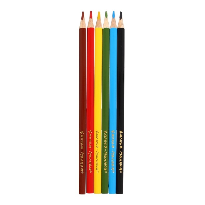 Карандаши 6 цветов Карандаши 6 цветов "Каляка-Маляка", трёхгранные