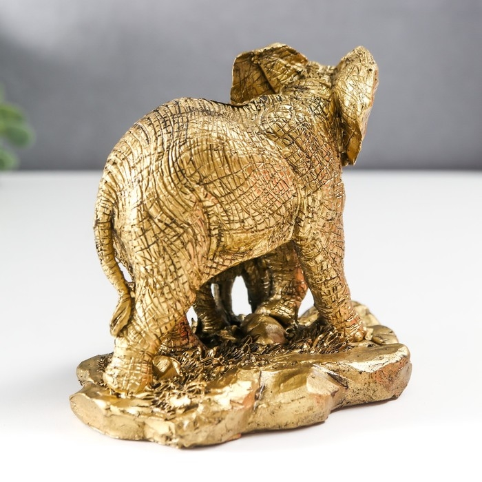 Сувенир полистоун Сувенир полистоун "Слон со слонёнком" золото 9,5х7,5х11,5 см