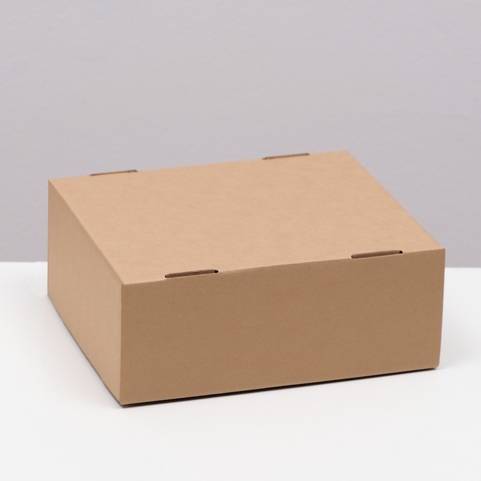 Коробка сборная, крышка-дно, Коробка сборная, крышка-дно, "бурая" 25 х 21 х 10 см