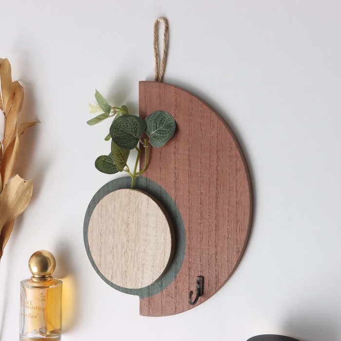 Крючки декоративные дерево Крючки декоративные дерево "Абстракция. Половина круга и круг" 1,5х19х23,5 см