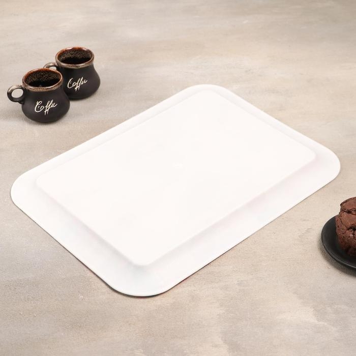 Поднос пластиковый прямоугольный Доляна «Кокетство», 37,5×28 см, рисунок МИКС Поднос пластиковый прямоугольный Доляна «Кокетство», 37,5×28 см, рисунок МИКС