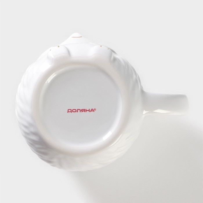 Кружка Доляна «Ёжик в золотом», 450 мл, цвет белый Кружка Доляна «Ёжик в золотом», 450 мл, цвет белый