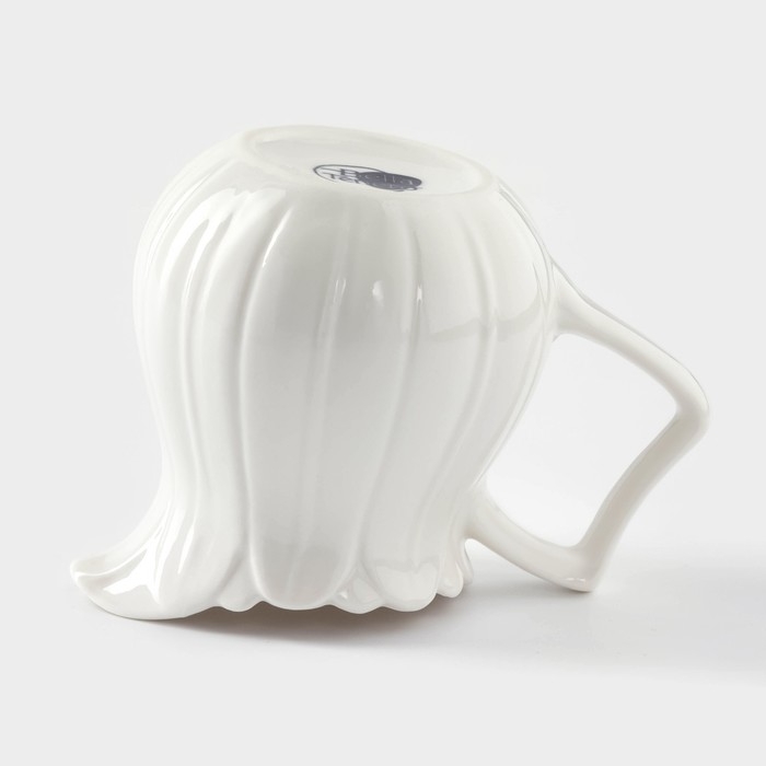 Набор фарфоровый сервировочный BellaTenero «Тюльпан», 4 предмета: молочник 200 мл, сахарница с крышкой 170 мл, бамбуковая подставка, ложка, цвет белый