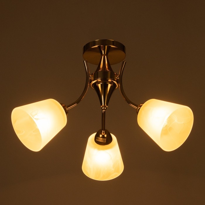 Люстра потолочная Элли 3х40Вт Е27 Золото 52x52x30 см Люстра потолочная Элли 3х40Вт Е27 Золото 52x52x30 см