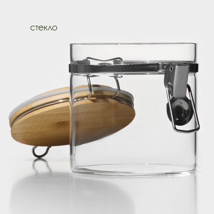Банка стеклянная для хранения сыпучих продуктов BellaTenero «Эко», 500 мл, 10×10,3 см, с бугельным замком Банка стеклянная для хранения сыпучих продуктов BellaTenero «Эко», 500 мл, 10×10,3 см, с бугельным замком