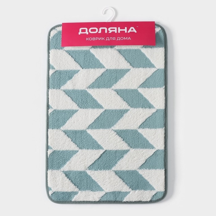 Коврик для ванной и туалета Доляна «Ралли», 40×60 см, цвет бирюзовый Коврик для ванной и туалета Доляна «Ралли», 40×60 см, цвет бирюзовый