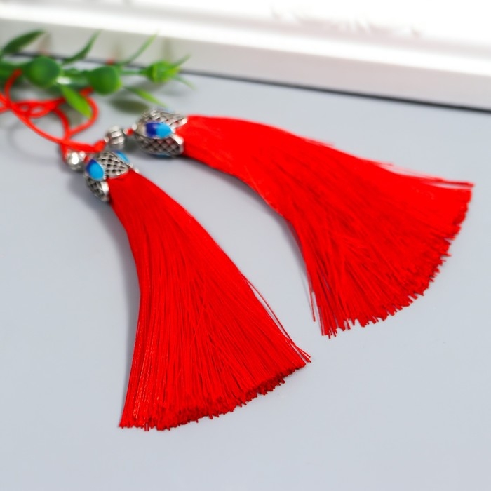 Декор для творчества текстиль Декор для творчества текстиль "Кисть Падишах" красный набор 2 шт 9х1 см