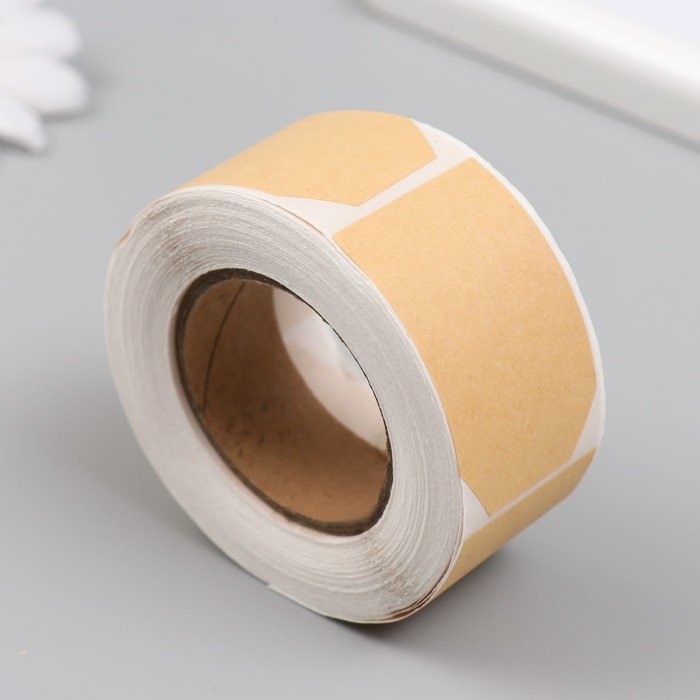 Наклейка бумага Наклейка бумага "Крафт. Бирка" 3х5 см 300 шт в рулоне