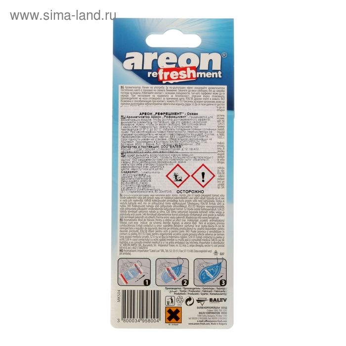 Ароматизатор Areon REFRESHMENT, океан Ароматизатор Areon REFRESHMENT, океан