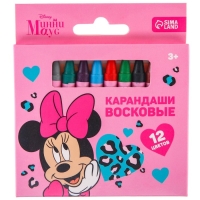 Восковые карандаши, набор 12 цветов, Минни Маус