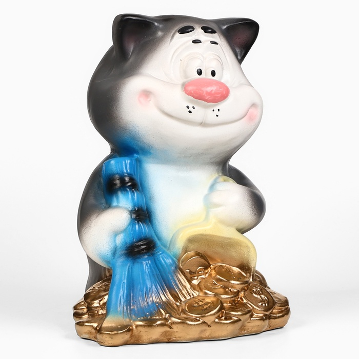 Копилка Копилка "Кот с веником" 14х15х23см