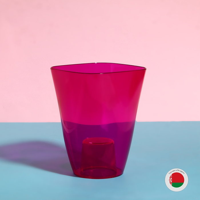 Горшок для орхидей, 1,5 л, 13 &times; 17 см, пластик, прозрачно-малиновый
