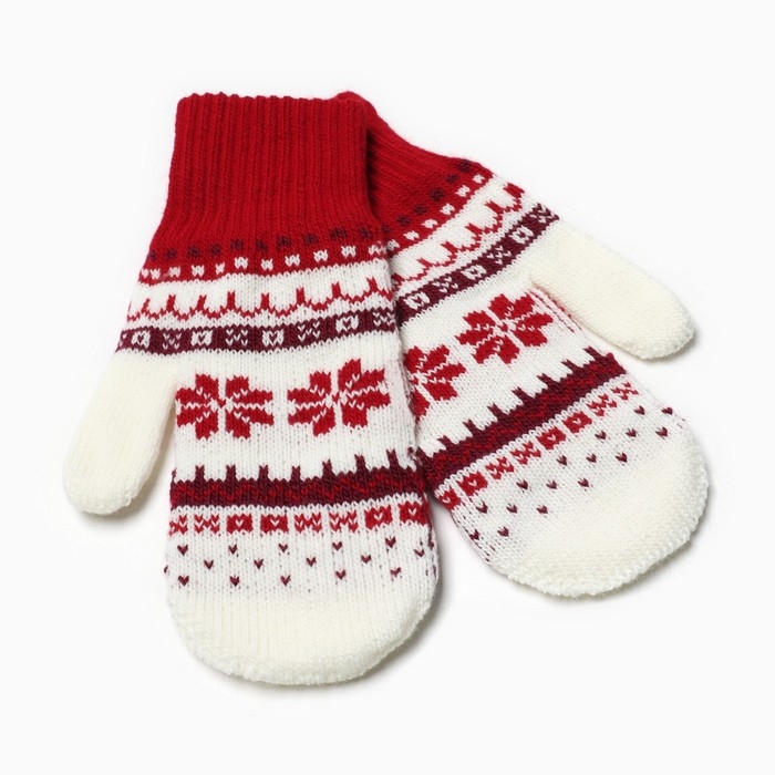 Варежки женские, цвет красный, размер 18 Варежки женские, цвет красный, размер 18