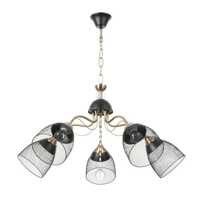 Люстра Люстра "Рикардо" 5хЕ27 40Вт черный 71х71х38-65см BayerLux