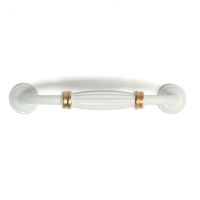 Ручка-скоба ТУНДРА PC176BL LIGHT, м/о 96 мм, цвет белый с золотом