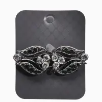 Зажим для кардигана "Ажур", бутон, цвет серо-белый в сером Зажим для кардигана "Ажур", бутон, цвет серо-белый в сером