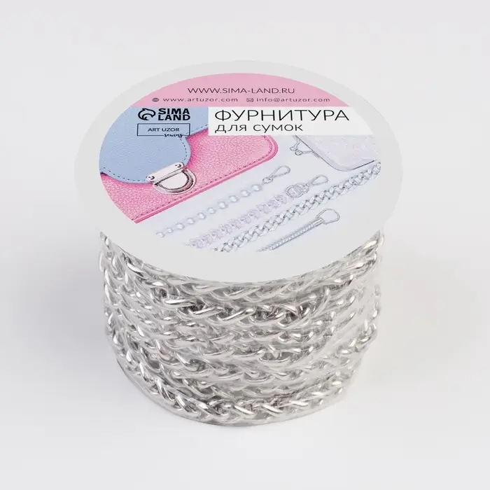 Цепочка для сумки, железная, 8.5&times;6.2 мм, 3 &plusmn; 0,1, м цвет серебряный