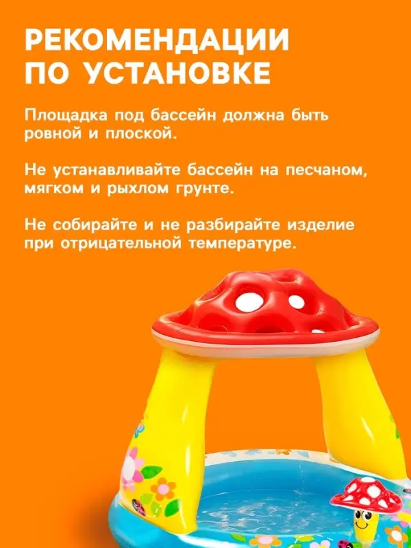 Бассейн надувной &laquo;Гриб&raquo;, 102&times;89 см, от 1-3 лет, 57114NP INTEX