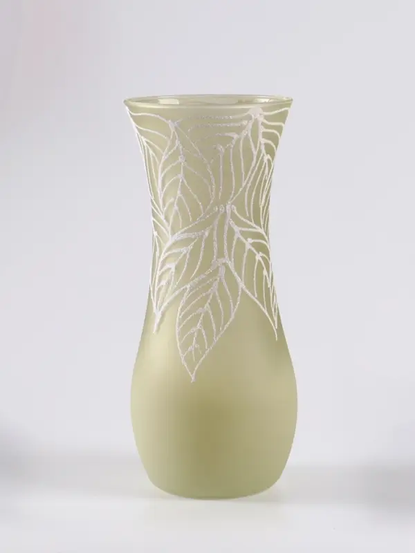 Ваза «Кармен» листопад, волна, h=26 см, стекло, бледно-зелёная Ваза «Кармен» листопад, волна, h=26 см, стекло, бледно-зелёная