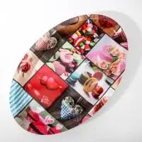 Поднос овальный &laquo;Макаруны&raquo;, 37&times;24&times;3 см, пластик, МИКС