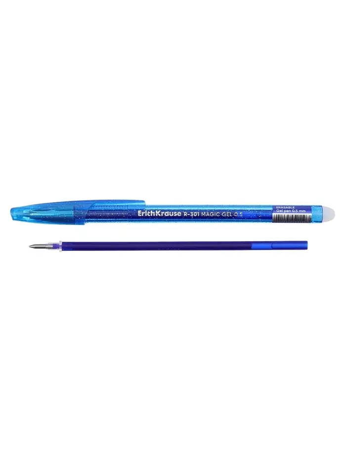 Стираемая ручка ErichKrause R-301 Magic Gel, гелевая, узел 0.5 мм, синяя
