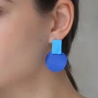 Серьги металл &laquo;Яркость&raquo;, геометрия, синие