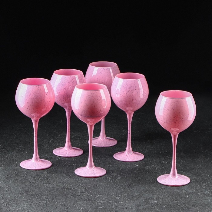 Набор фужеров «Расберри рок», 280 мл, 6 шт, цвет розовый Набор фужеров «Расберри рок», 280 мл, 6 шт, цвет розовый
