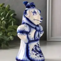 Фигурка фарфор &laquo;Коза Глаша&raquo;, 14 см, гжель