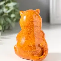 Сувенир полистоун лак "Пухлый котик с красным сердцем" 7,8х7,3х10 см